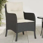 vidaXL Gartenst&uuml;hle mit Kissen 2 Stk. Schwarz Poly Rattan