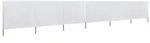 vidaXL 6-teiliges Windschutzgewebe 800 x 80 cm Wei&szlig;