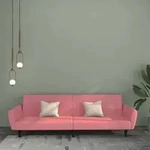 vidaXL Schlafsofa 2-Sitzer Rosa Samt