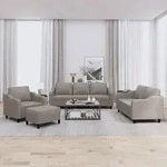 vidaXL 4-tlg. Sofagarnitur mit Kissen Taupe Stoff