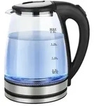 Cheffinger Glas Edelstahl Wasserkocher 2000W mit LED-Beleuchtung Teekocher