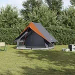vidaXL Camping Zelt A-Frame 3-Personen Grau und Orange Wasserdicht