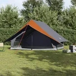 vidaXL Familienzelt A-Frame 7-Personen Grau und Orange Wasserdicht