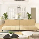vidaXL Schlafsofa 2-Sitzer Creme Samt