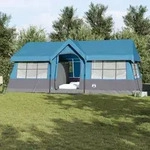 vidaXL Campingzelt mit Fenstern Blau 12 Personen Wasserdicht