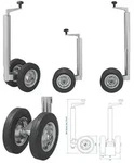 Zwillingsst&uuml;tzrad f&uuml;r Anh&auml;nger Vollgummireifen Stahlfelge St&uuml;tzrad 550x770mm