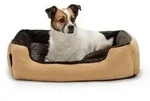 lionto Hundebett, weiches Kuschelbett mit herausnehmbarem Wendekissen &