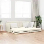 vidaXL Boden-Sofa-Bett 2-in-1 Creme 213x144x60 cm Velvet