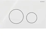 Geberit Sigma40 Bet&auml;tigungsplatte, rund, 2-Mengen-Sp&uuml;lung Platte, Taste Wei&szlig;, Glas