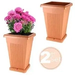 2x Pflanzk&uuml;bel Pyramide Pflanzk&uuml;bel Gro&szlig; Au&szlig;en Blumenk&uuml;bel Outdoor...