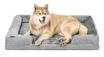 lionto Hundebett premium, orthop&auml;disches Memoryfoam-Bett mit erh&ouml;htem Rand,