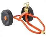 vidaXL Sprinkler-Schlitten mit R&auml;dern und Drehbarem Kopf Rot Stahl