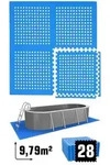 9,8 m2 Poolunterlage - 28 EVA Matten 62x62 - Unterlegmatten Set - Pool Unterlage