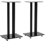 vidaXL Lautsprecherst&auml;nder 2 Stk. Doppels&auml;ulen-Design Hartglas Schwarz