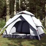 vidaXL Kuppel-Campingzelt 3 Personen Wei&szlig; Verdunkelt Quick Release