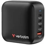 VERBATIM Ladeadapter, Mini GaN, 100W, schwarz, 1x USB-A QC, 3x USB-C PD, Retail