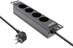 InLine&reg; 10 Steckdosenleiste, 4-fach Schutzkontakt, ohne Schalter, 2m, schwarz Strom