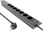 InLine&reg; 19 Steckdosenleiste, 7-fach Schutzkontakt, ohne Schalter, 2m, schwarz Strom