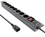 "INLINE - 19"" Steckdosenleiste - 8-fach Schutzkontakt - C14 Stecker -