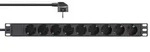 InLine&reg; 19 Steckdosenleiste, 9-fach Schutzkontakt, ohne Schalter, 2m, schwarz Strom