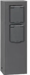 Steckdosens&auml;ule graphit mit 2 Steckdosen IP44 017