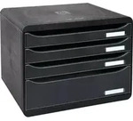 Exacompta Schubladenbox Big Box Plus Horizon Quer 4 Schubladen Schwarz 315714D