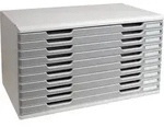 Exacompta Schubladenbox MODULO A3, 10 geschlossene Laden - Steingrau - 324041D