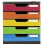 Exacompta Schubladenbox MODULO A4 5 abschlie&szlig;bare Schub Harlekin glossy 331798D
