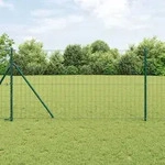 vidaXL Euro-Zaun Gr&uuml;n 1.4x10 m Stahl
