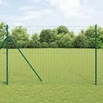 vidaXL Euro-Zaun Gr&uuml;n 1.5x10 m Stahl