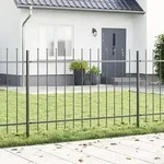 vidaXL Gartenzaun mit Speerspitzen Grau 11,9x1 m Stahl