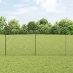 vidaXL Drahtzaun mit 20 U-Posts grau 1,6x10 m Stahl
