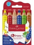 FABER-CASTELL Dreikant-Buntstift Grippy, 6er Kartonetui