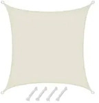UPF50+ Sonnensegel 2x2 Polyester Quadratisch Wasserabweisend Garten Balkon Beige