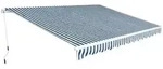 vidaXL Gelenkarmmarkise 450 cm Blau/Wei&szlig;