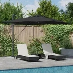 vidaXL Cantilever Roma Sonnenschirm mit LEDs - Schwarz, 286 x 285 x 270 cm,...
