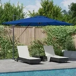 vidaXL Cantilever Roma Sonnenschirm mit LEDs in Azurblau &ndash; 286 x 285 x 270...