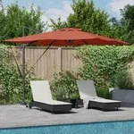vidaXL Roma Sonnenschirm mit LEDs in Terracotta - 286 x 285 x 270 cm, aus...