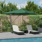 vidaXL Freischwingender Roma Parasol mit LEDs Gr&uuml;n 352x251x265 cm Aluminium