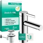 hansgrohe Zesis S, Einhebel-Waschtischmischer 100, CoolStart, mit