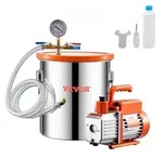 VEVOR 18,93 L Vakuumkammer & 3,5 CFM Pumpe, Edelstahlkammer, einstufiges