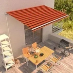 vidaXL Einziehbare Markise Handbetrieben 450 x 300 cm Orange und Braun