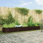 vidaXL Garten Hochbeet Braun 400x80x44 cm aus verzinktem Stahl