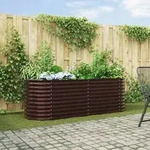 vidaXL Hochbeet Braun 240x80x81 cm Verzinkter Stahl