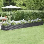 vidaXL Hochbeet Pulverbeschichteter Stahl 440x80x36 cm Anthrazit