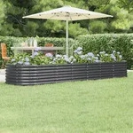 vidaXL Hochbeet Pulverbeschichteter Stahl 296x80x36 cm Anthrazit
