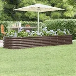 vidaXL Hochbeet Pulverbeschichteter Stahl 296x80x36 cm Braun