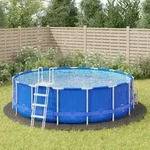 vidaXL Pool-Bodentuch Hellgrau &Oslash;500 cm Polyester Geotextil