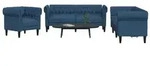 vidaXL 3-tlg. Sofagarnitur Blau Stoff