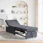 vidaXL Sofa Bett 3-in-1 Ausziehdesign Dunkelgraues Samt